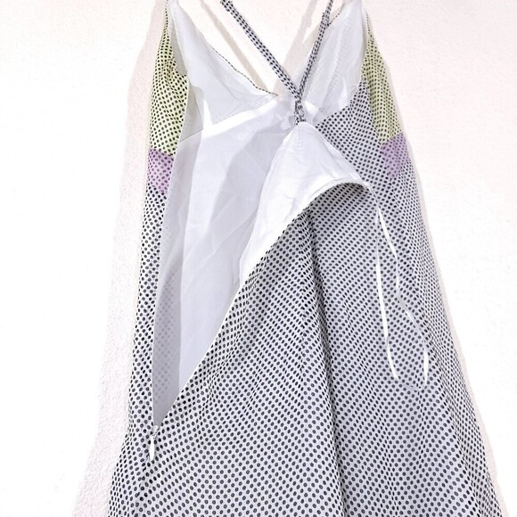 URBAN OUTFITTERS UO V-Neck Cami Mini Slip Dress Neon White Polkadot Womens Small - Picture 7 of 10
